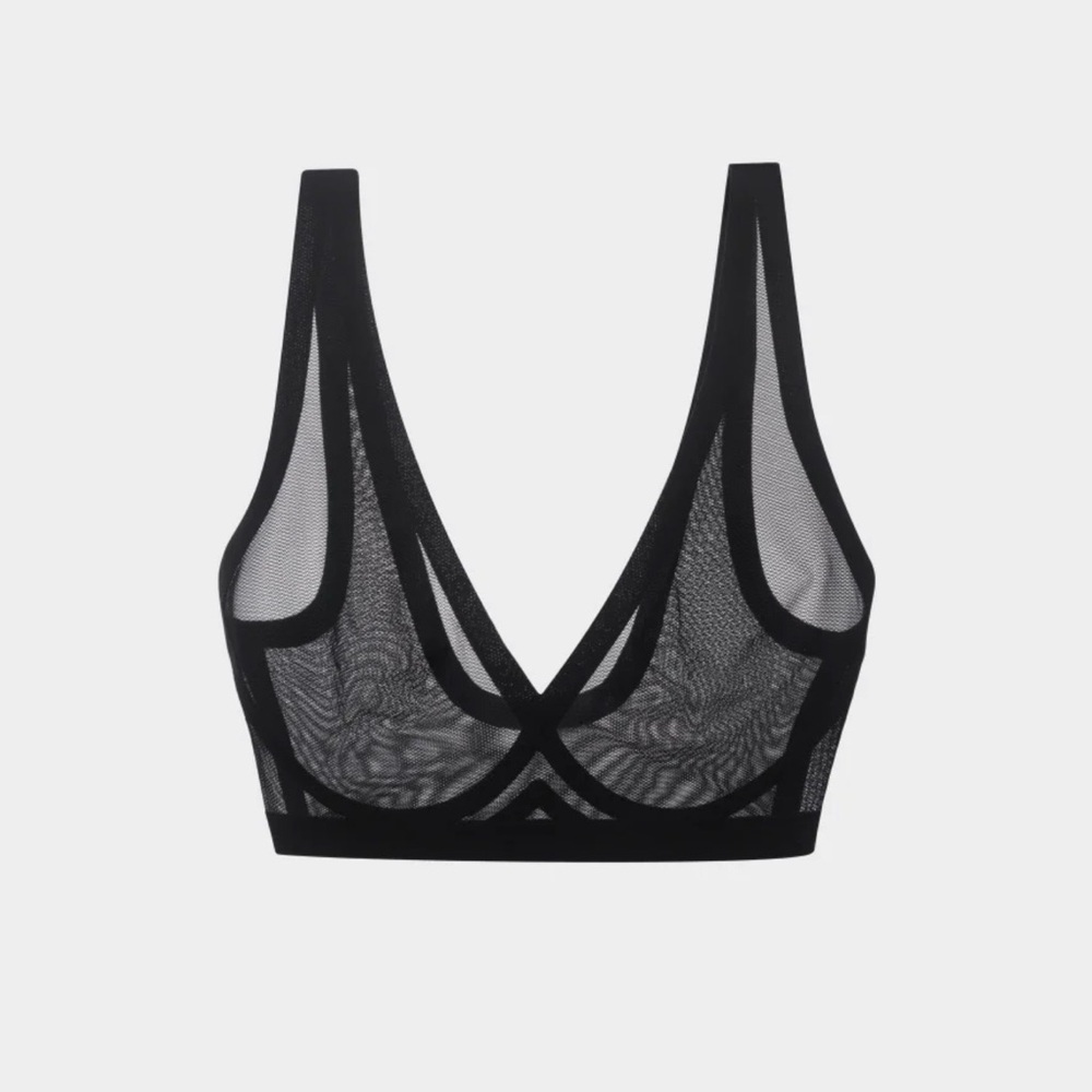 Elegant Black Mesh Bralette